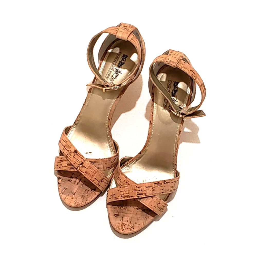 Coach and Four cork heel
